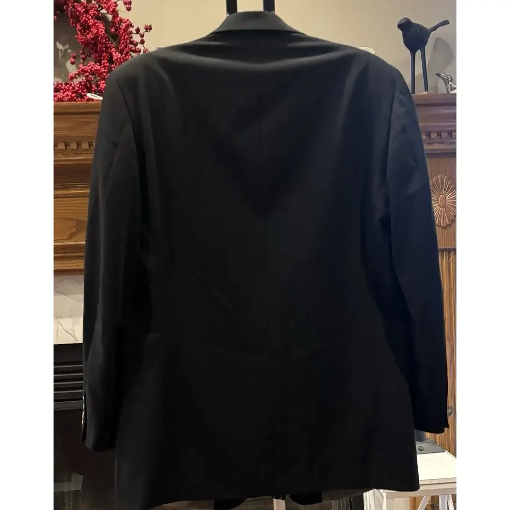 Calvin‎ Klein 43L Black Wool Sport Coat Suit Blazer Jacket 3 Buttons